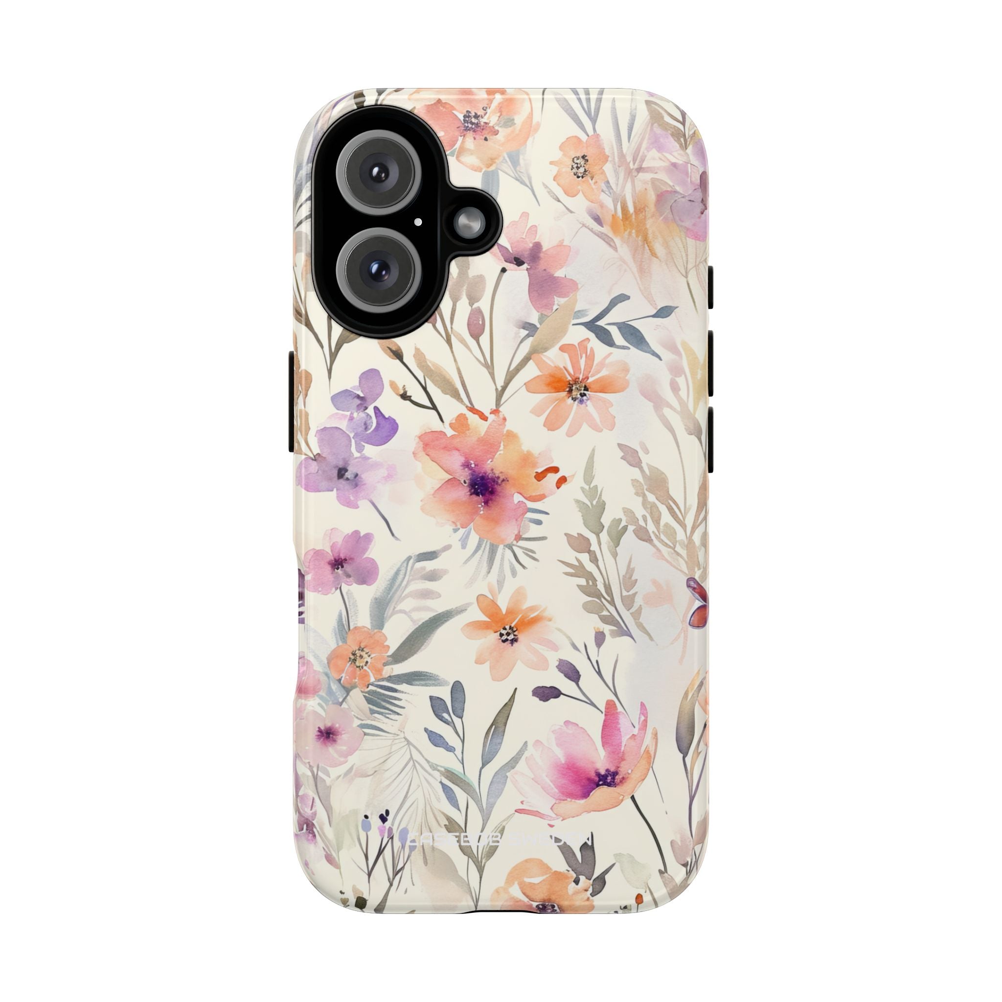 Soft Pink Floral Watercolor Design - Tough iPhone 16 Phone Case