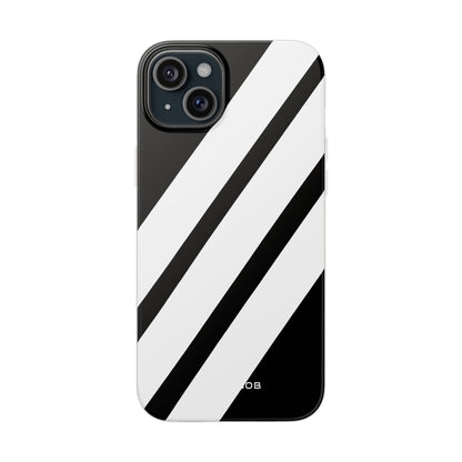 Diagonal Bands Noir iPhone 15 Plus Case - Soft
