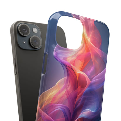 Violet Orange Flow - Slim iPhone 15 Phone Case