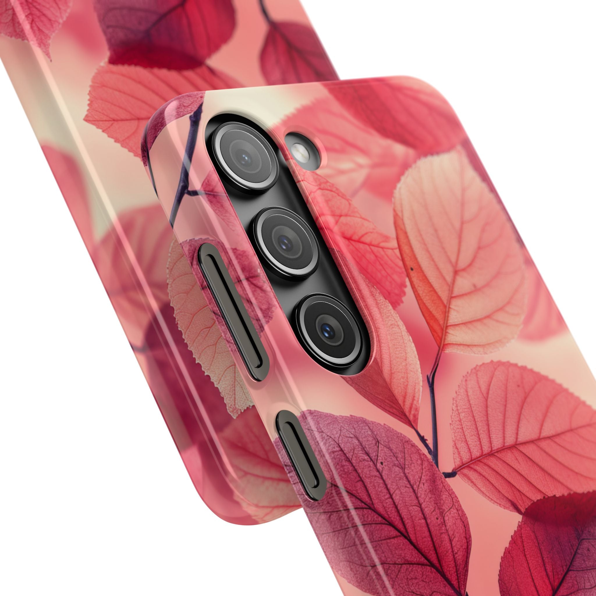 Elegant Pink Leaves Samsung S23 - Slim Phone Case