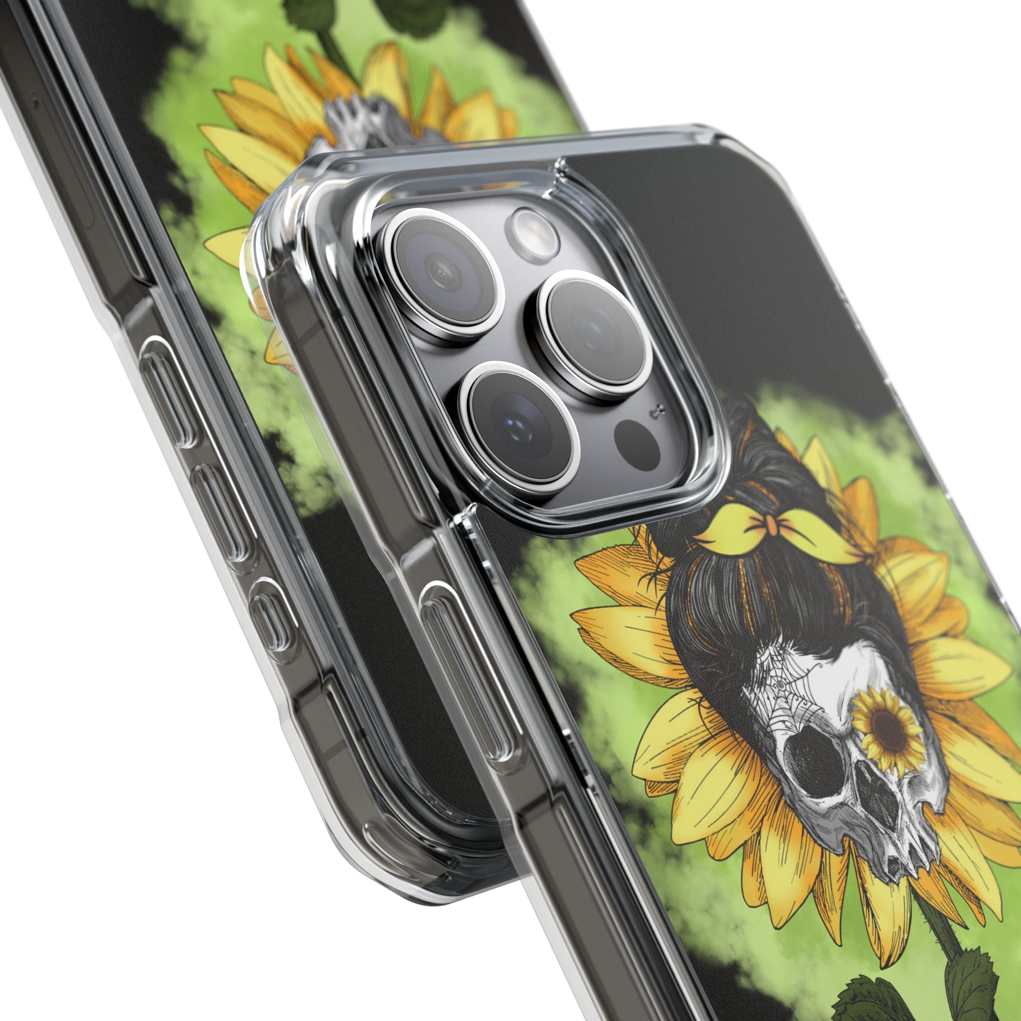 Sunflower Skull Fusion iPhone Case - Impact