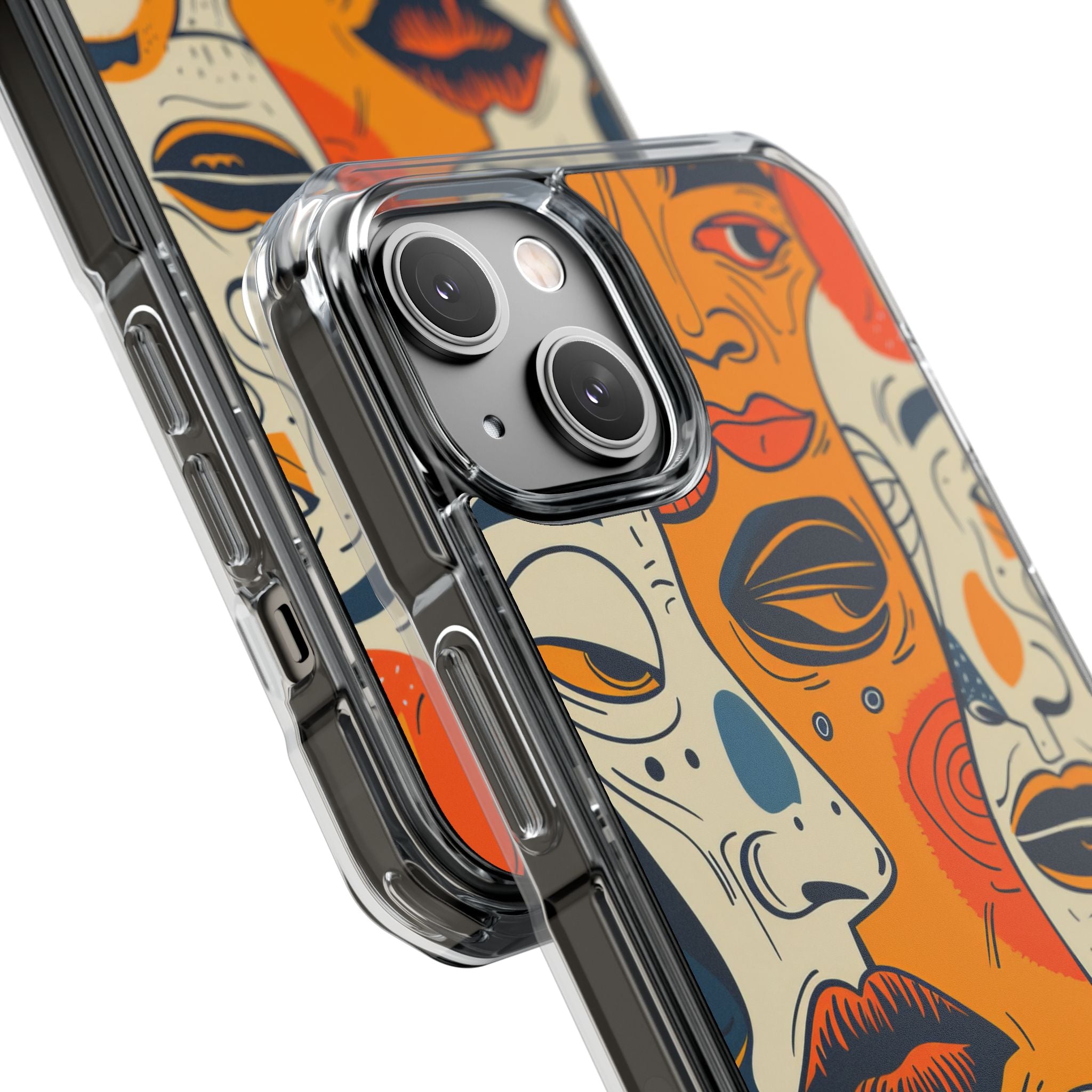 Gradient Face Mosaic iPhone 14 - Clear Impact Phone Case