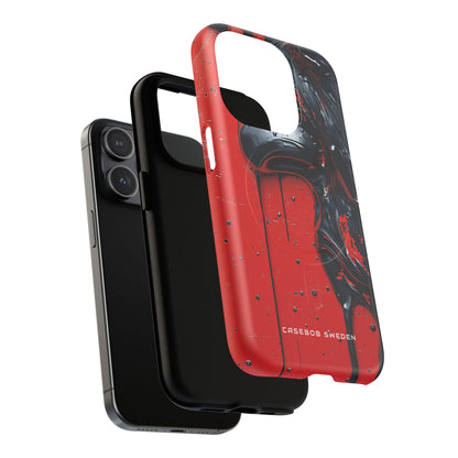 Textured Crimson Bloom iPhone 15 | Tough+ Phone Case