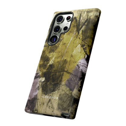 Yellow Grunge Art Phone Case - Protective Phone Case