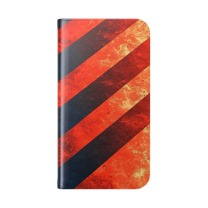 Diagonal Stripes Blaze - iPhone 15 Case - Wallet