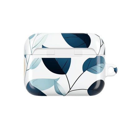 Navy Leaf Veins - AirPods Case