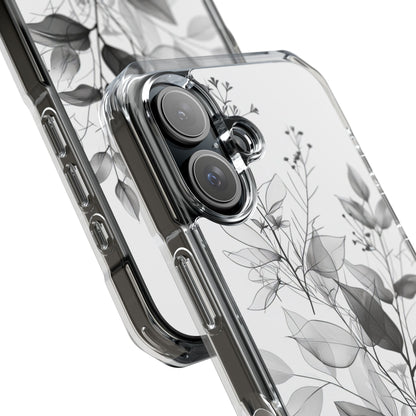 Veined Leaves Gray iPhone 15 Case - Impact