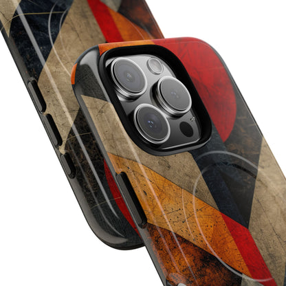 Crimson Circle Geometry iPhone 16 - Tough+