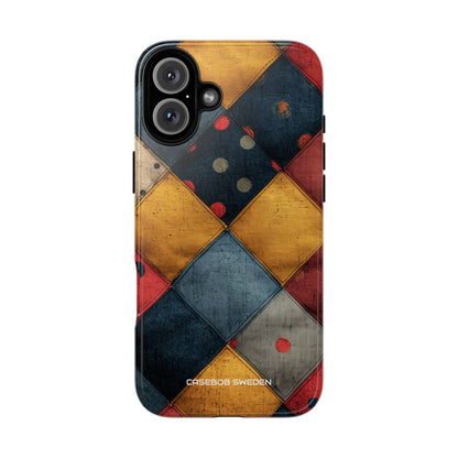 Blue Red Patchwork - Tough iPhone 16 Phone Case