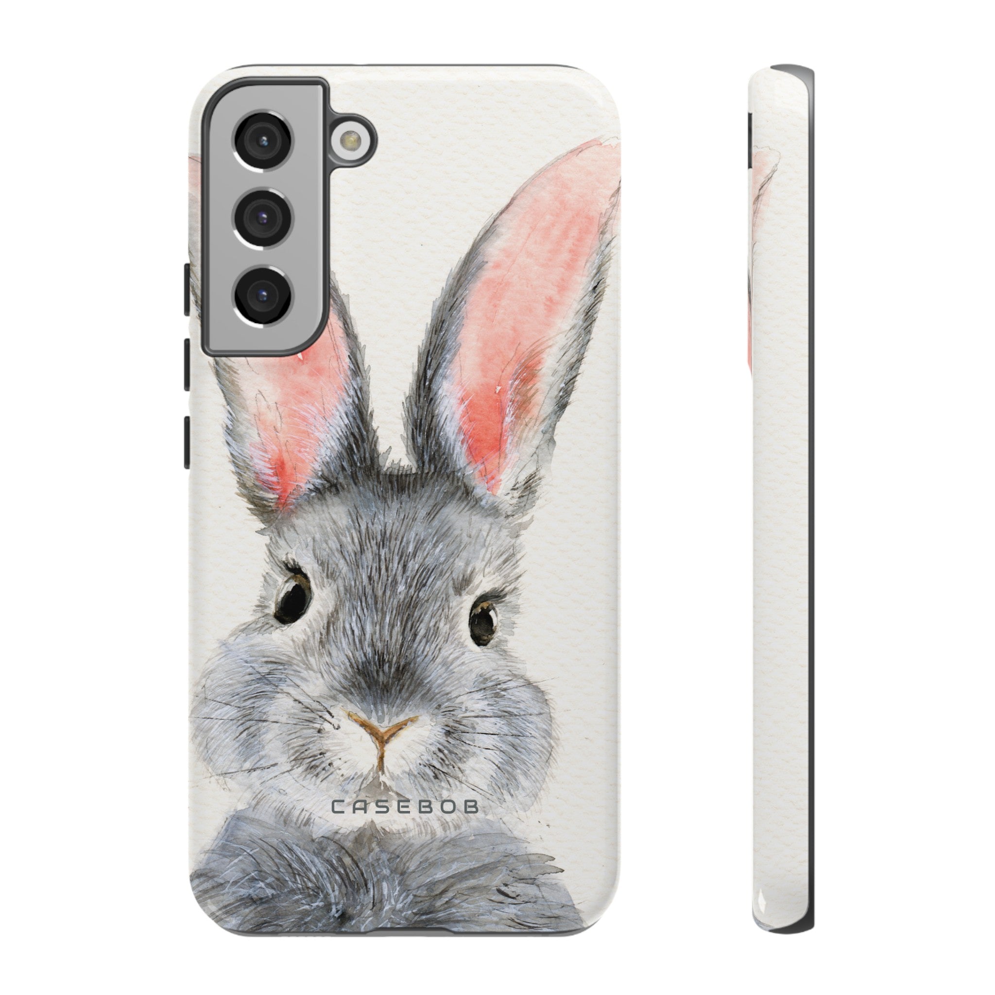 Watercolor of Fluffy Rabbit - Protective Phone Case