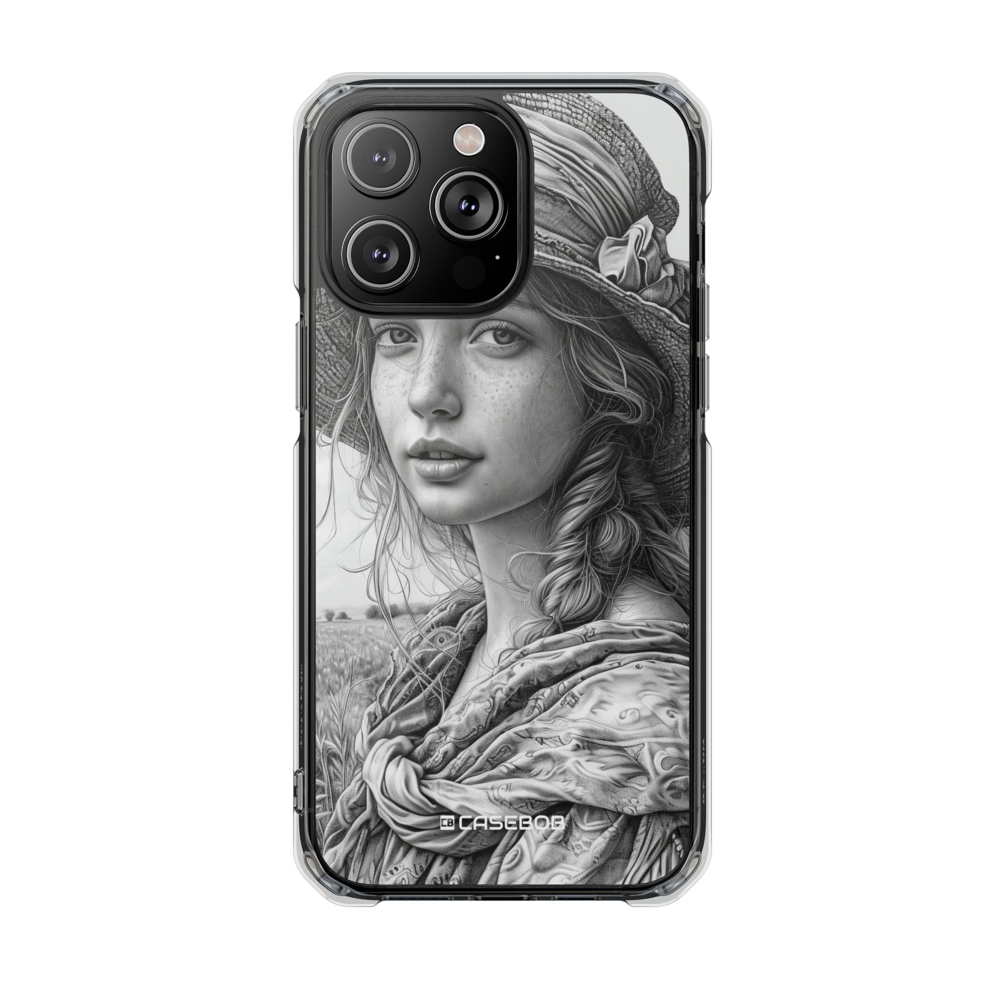 Serene Sketch Portrait - Phone Case for iPhone