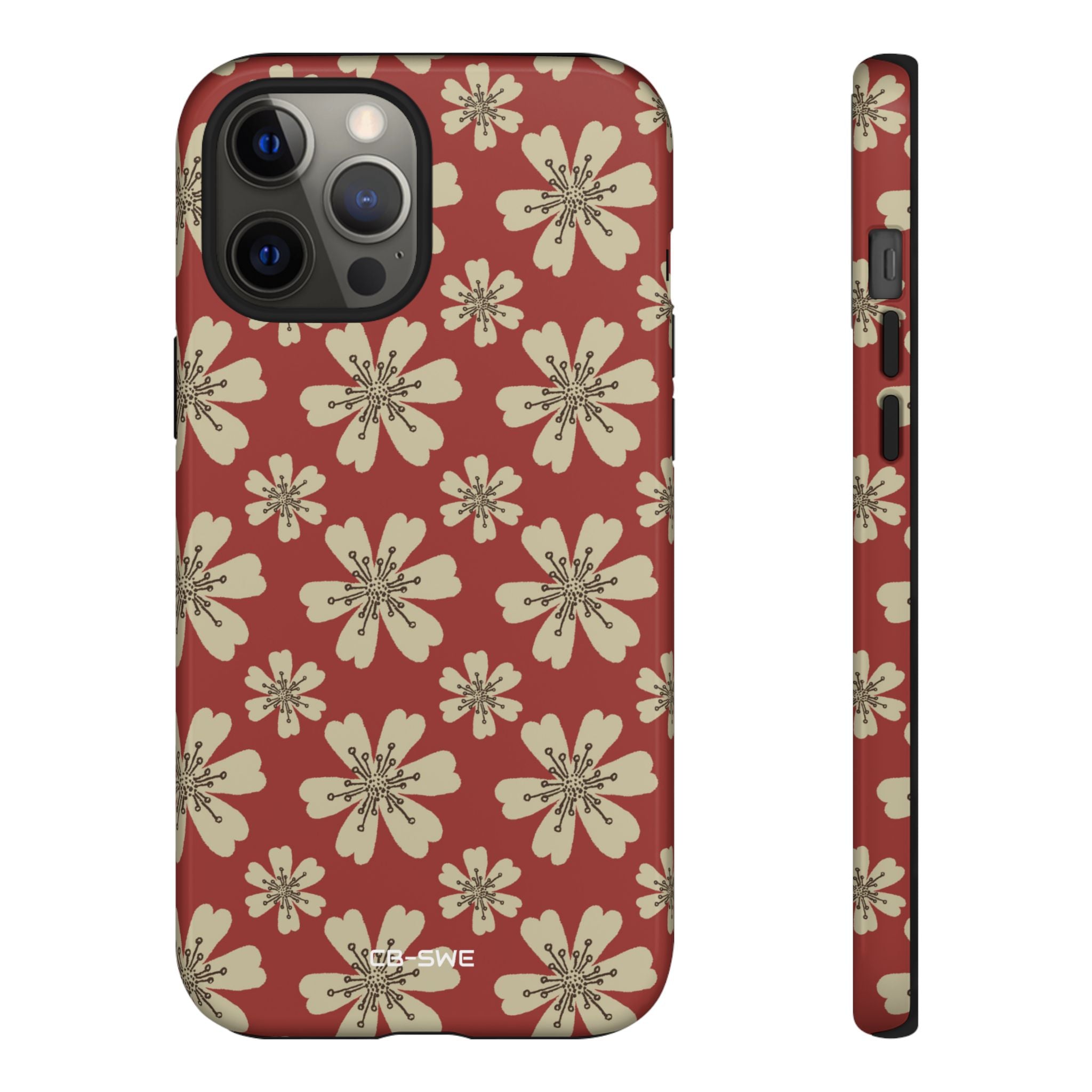 Retro Red Florals - iPhone Case