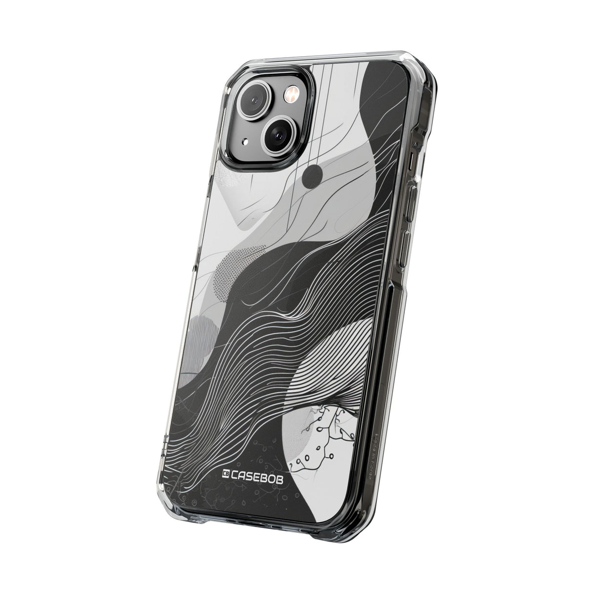 Monochrome Elegance - Phone Case for iPhone (Clear Impact - Magnetic)