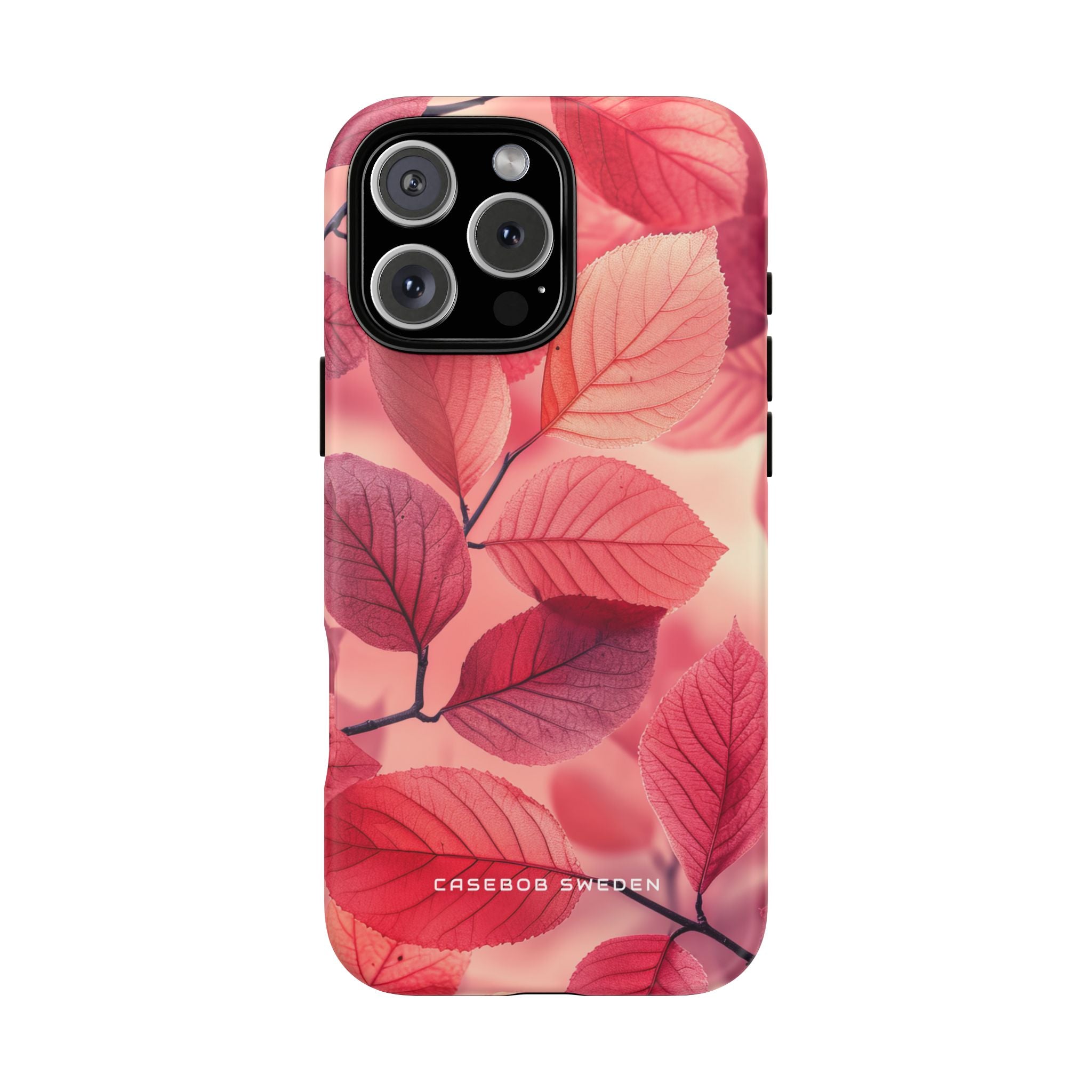 Elegant Pink Leaves iPhone 16 - Tough Phone Case