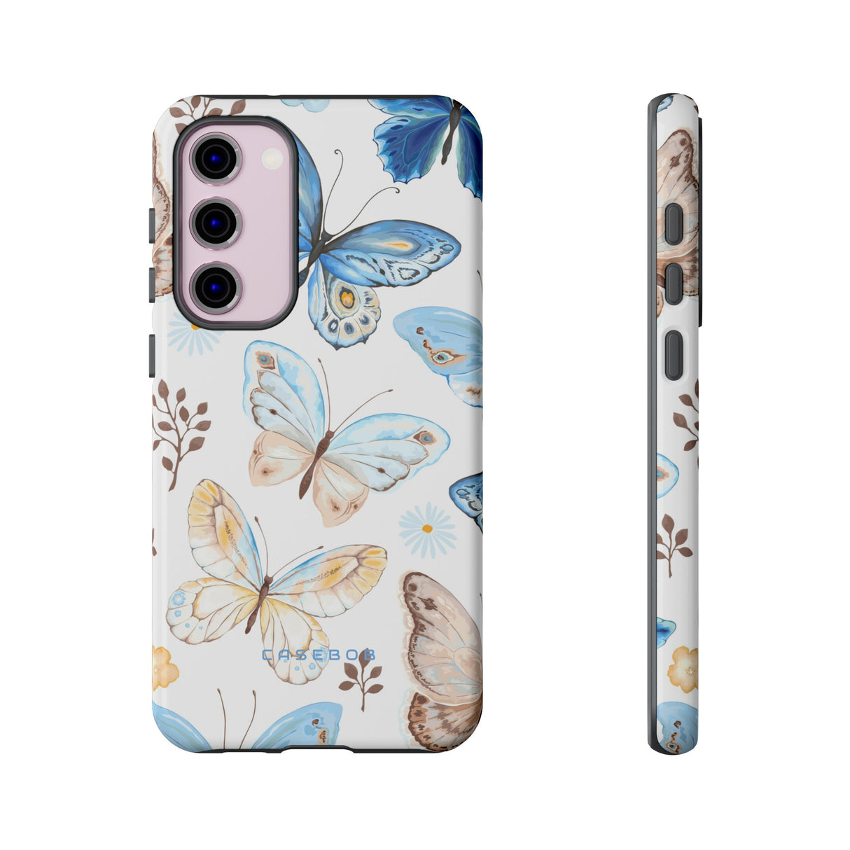 Flying Butterflies, Blue and Yellow iPhone case - Protective Phone Case