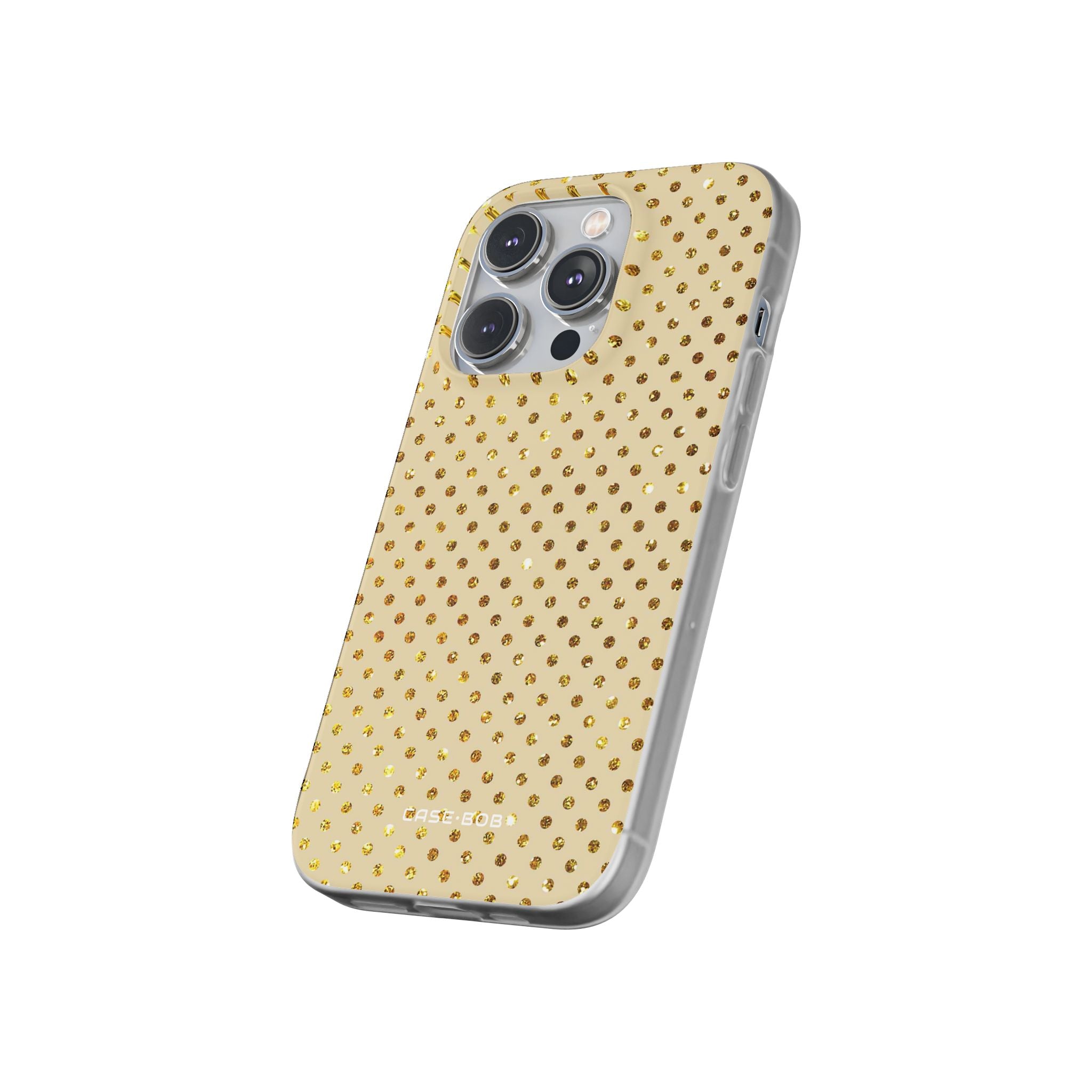 Gold Sparkle Grid iPhone 14 Pro Case - Soft