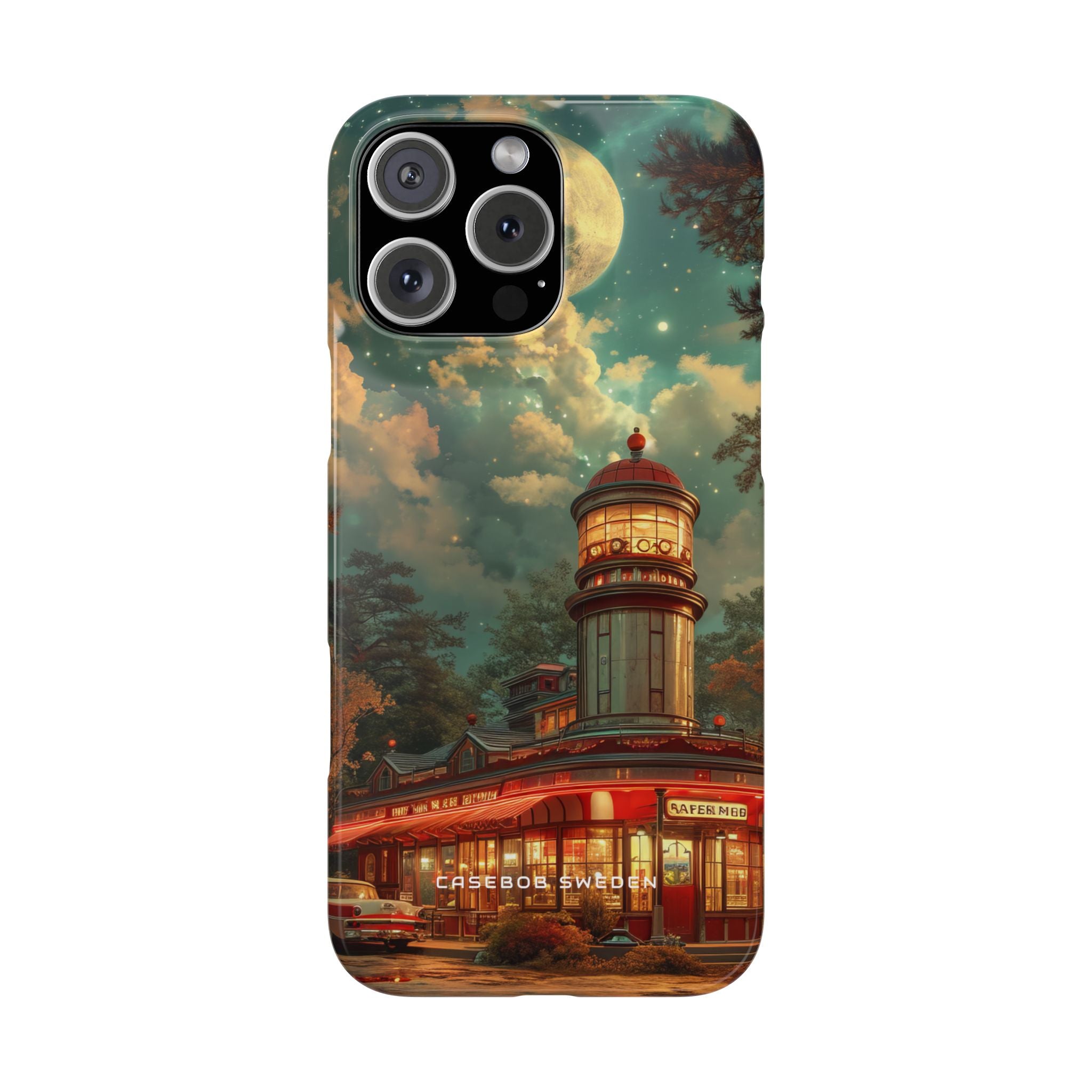 Vintage Moonlit Diner Fantasy iPhone 16 - Slim Phone Case