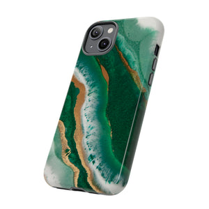 Green & Gold Epoxy - Protective Phone Case