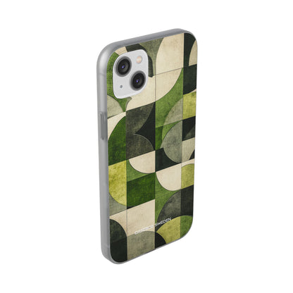 Green Geometric Harmony - Flexi iPhone 14 Phone Case