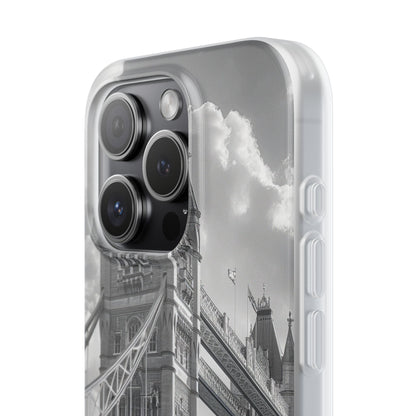 Tower Bridge Monochrome Architecture Study iPhone 15 - Flexi Phone Case