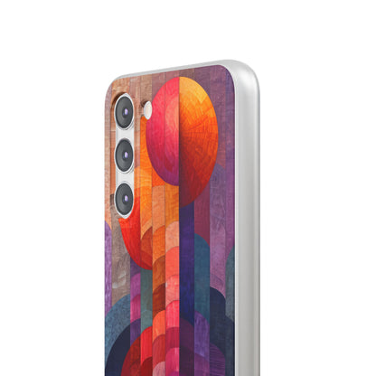 Purple Orange Abstract - Flexi Samsung S23 Phone Case