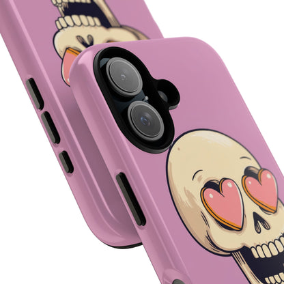 Heart Eyed Skull iPhone 16 Plus Case - Tough