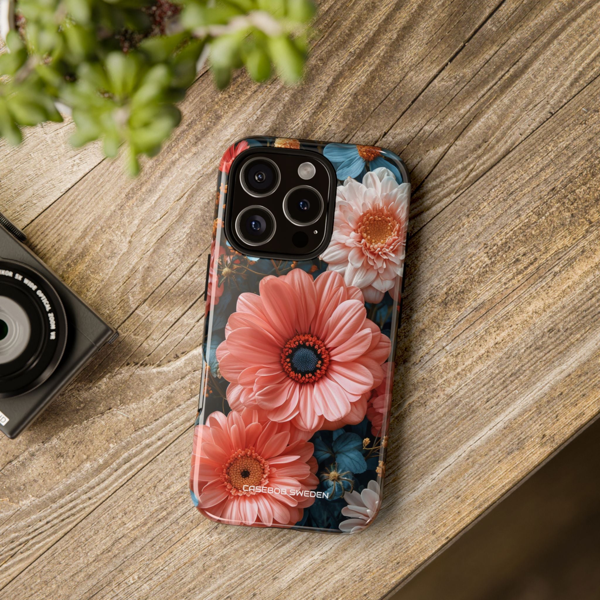 Coral Teal Blooms - Tough iPhone 16 Phone Case