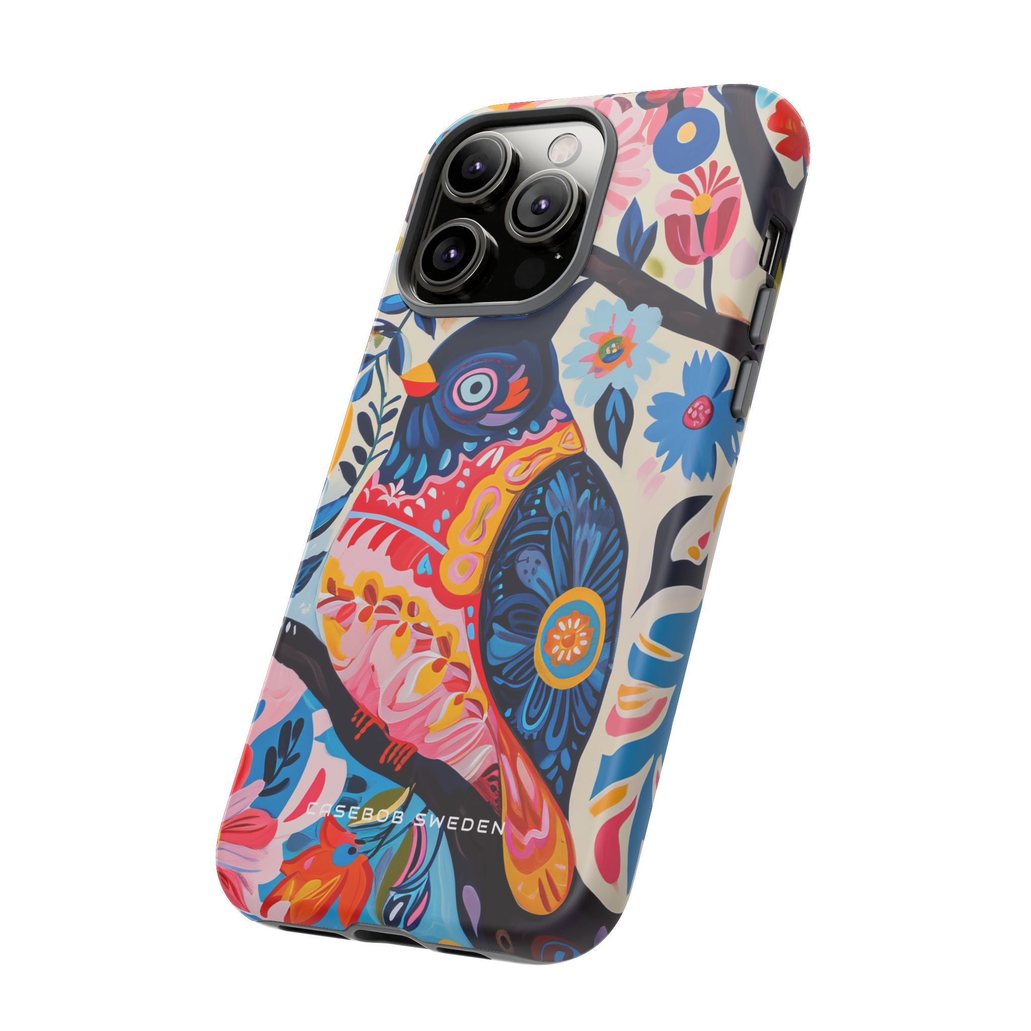 Whimsical Vintage Owl with Floral Charm iPhone 14 - Tough Phone Case