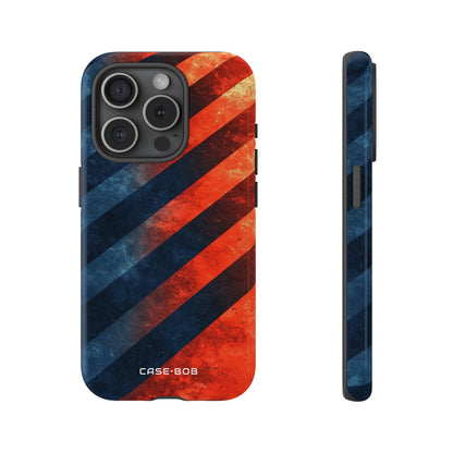 Diagonal Stripes Blaze iPhone 15 Pro Case - Tough