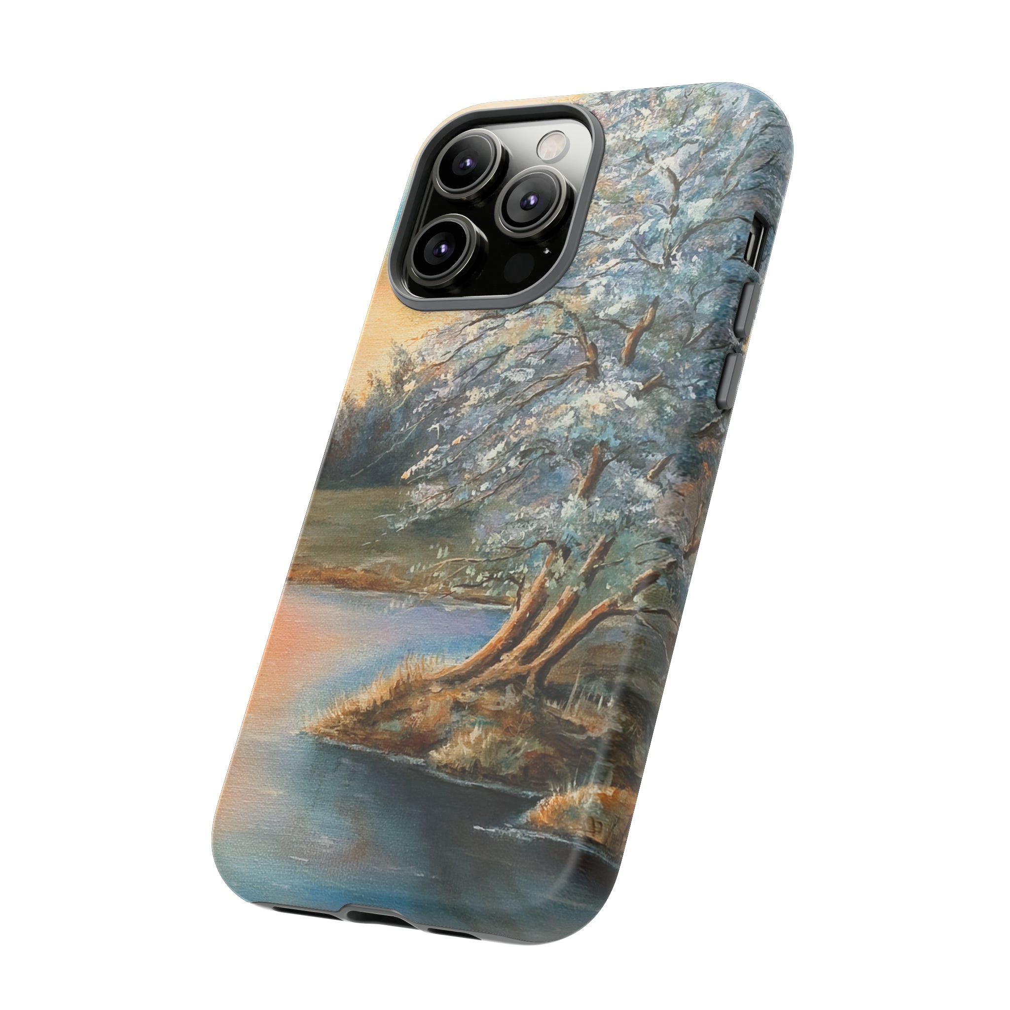 Oil Panting - Sunset on the lake - Protective Phone Case