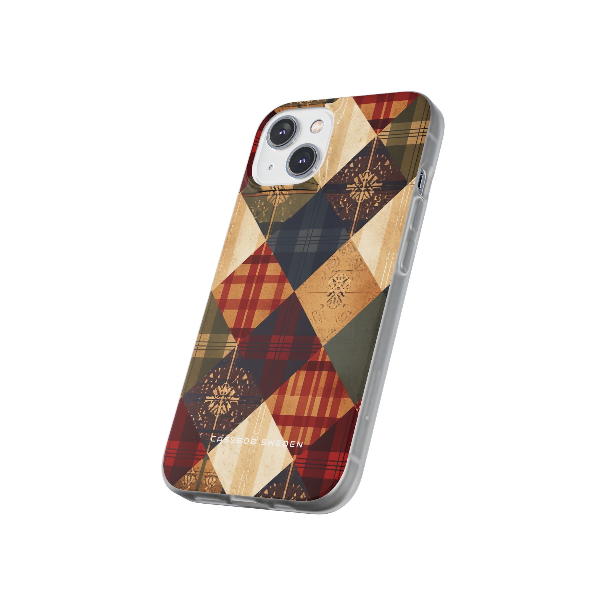 Rustic Geometric Patchwork Harmony iPhone 14 - Flexi Phone Case