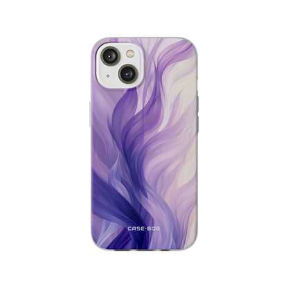 Purple Ribbon Waves iPhone 14 Case - Soft