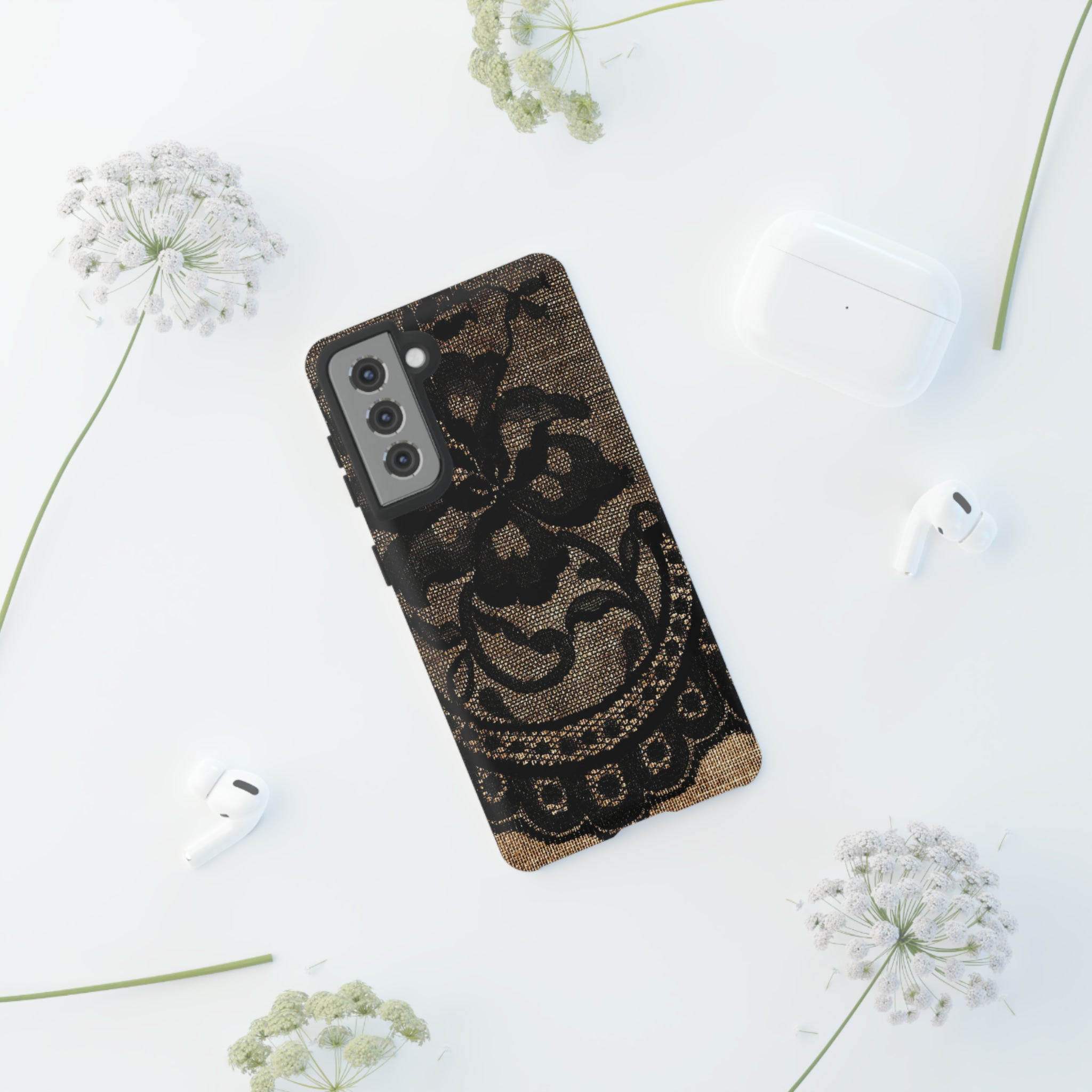 Broomrose Gothic Flower - Protective Phone Case