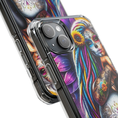 Sunflower Skull Glow iPhone 15 Plus Case - Impact