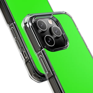 Neongrün | Handyhülle für iPhone (Clear Impact Case – magnetisch)