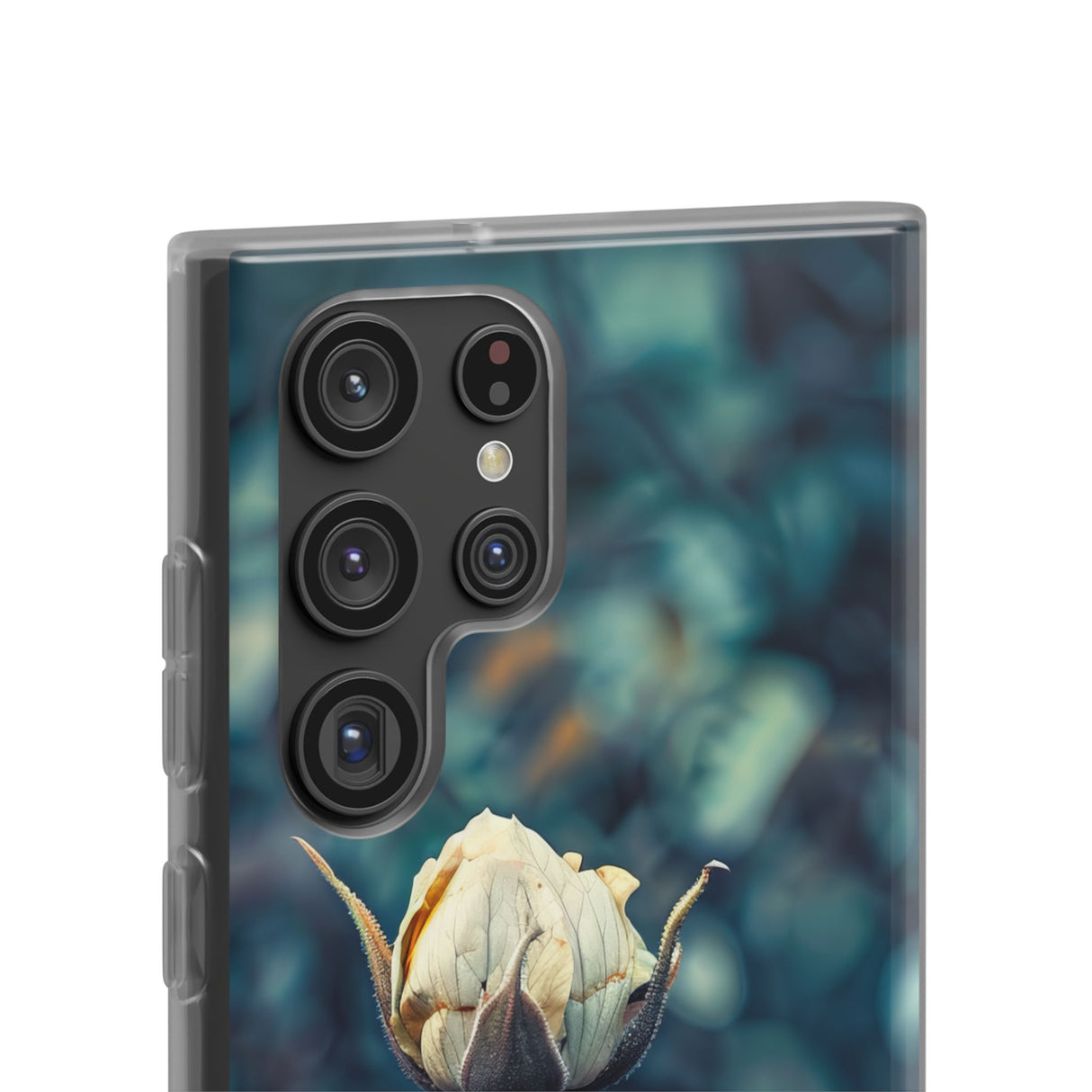 Teal Rosebud Serenade | Flexible Handyhülle für Samsung Galaxy