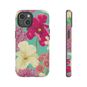 Colorful flowers in watercolor iPhone case (Protective) - Protective Phone Case