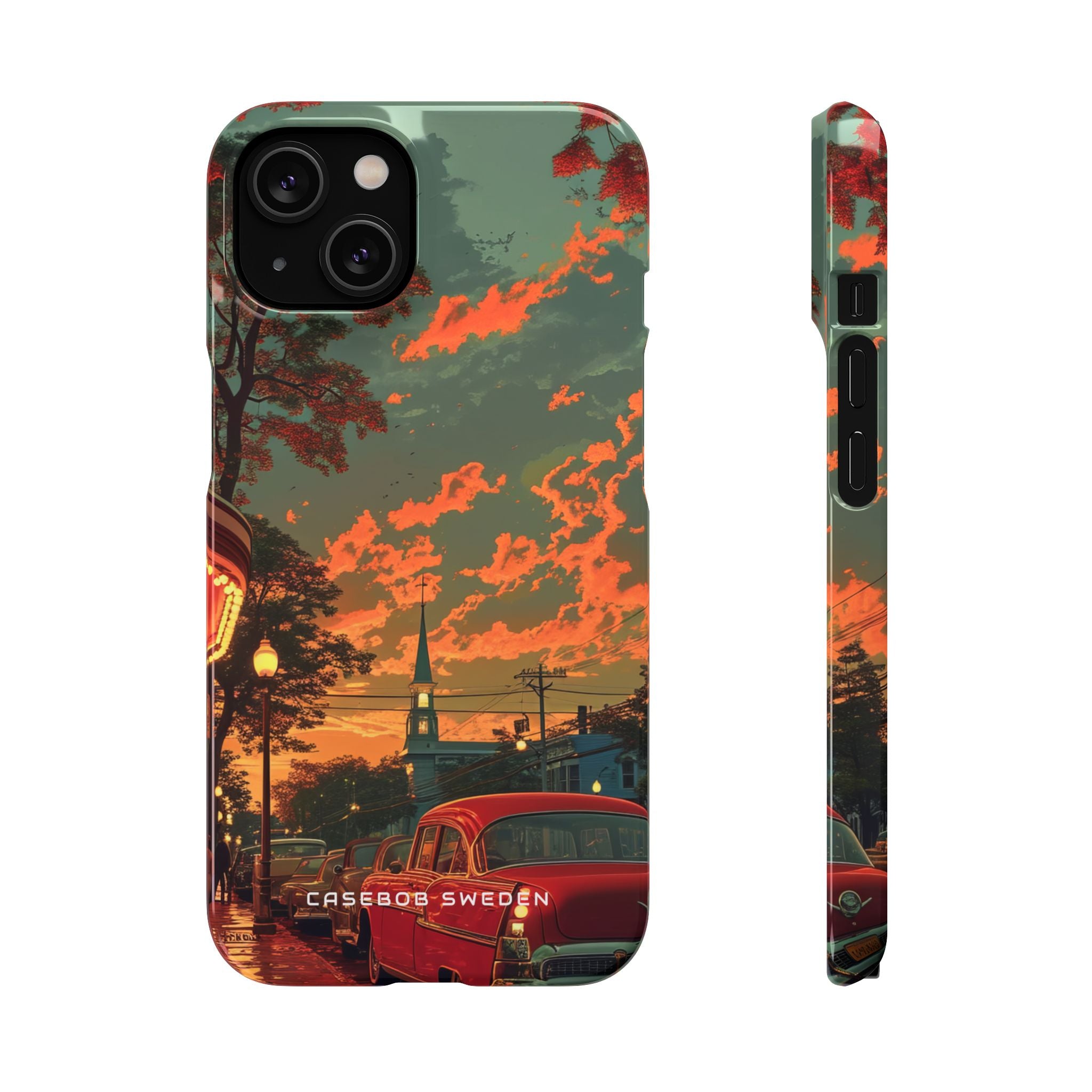 Mid-Century Nostalgia Streetscape iPhone 14 - Slim Phone Case