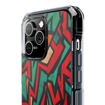 Crimson Zigzag iPhone 14 Pro Max Case - Impact