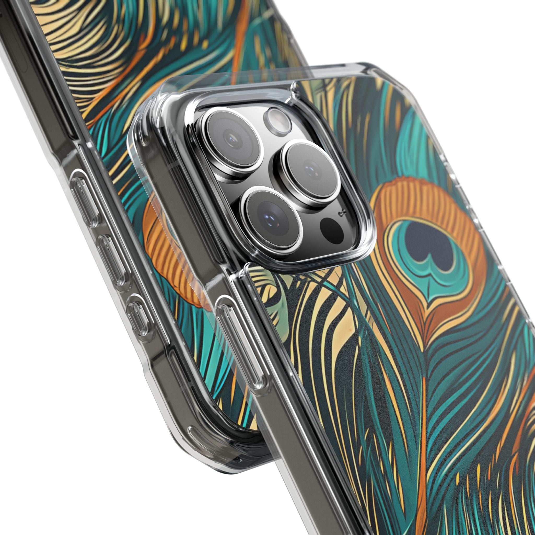 Jugendstil Pfau Eleganz iPhone 16 - Klare Impact Handyhülle