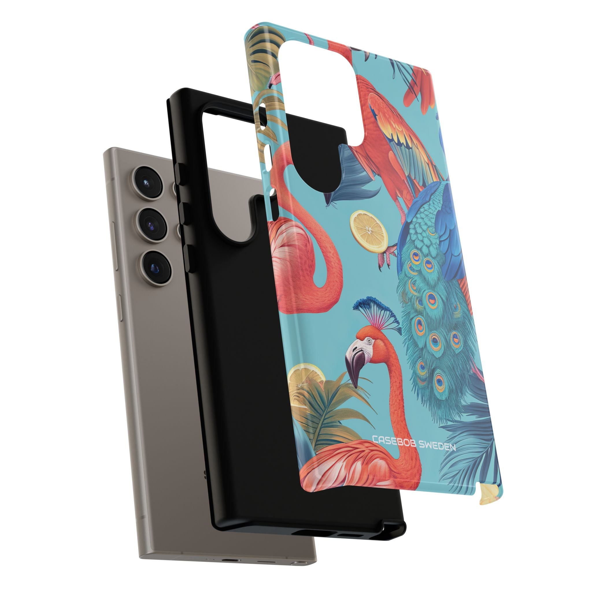 Tropical Flamingo Bliss - Tough Samsung S24 Phone Case