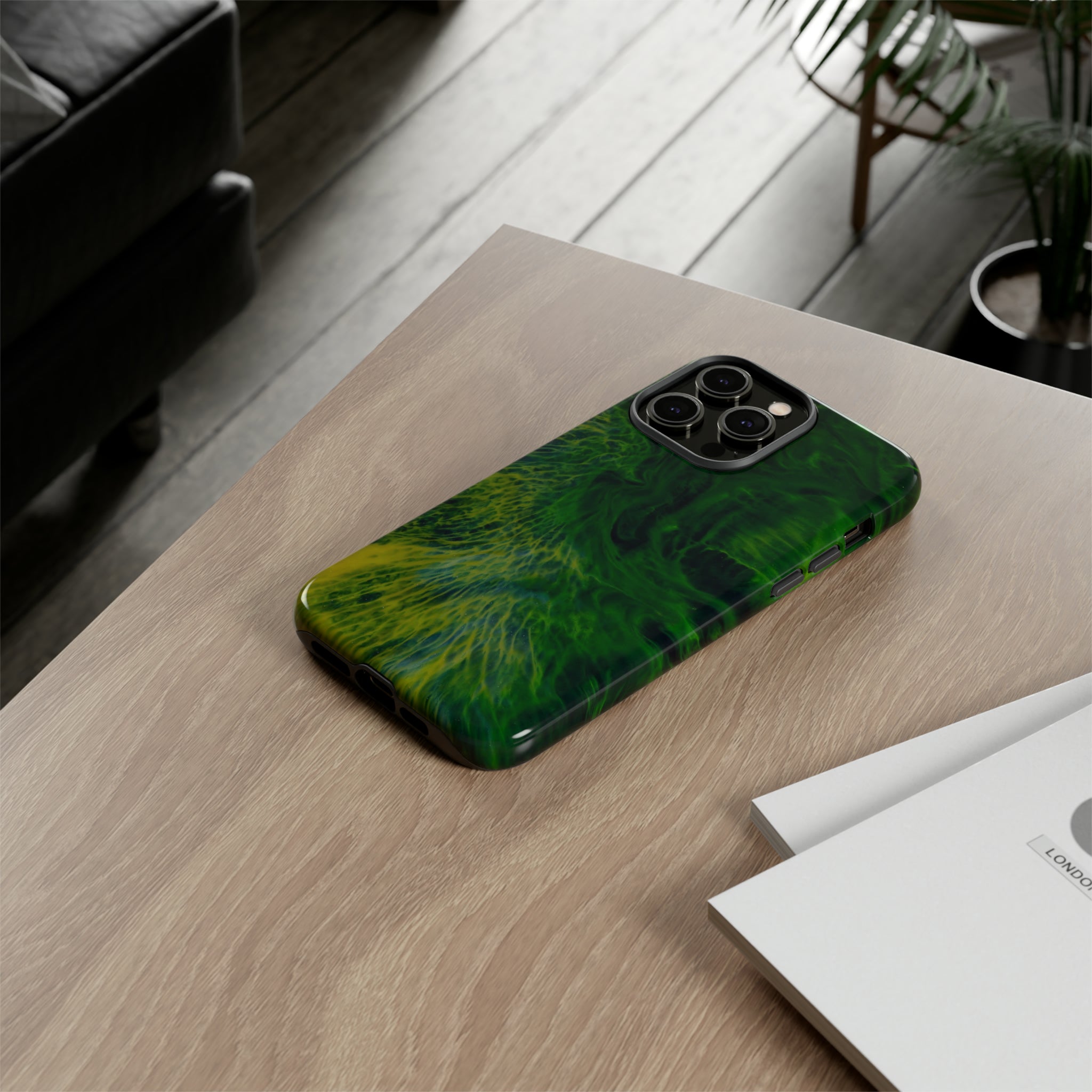 Dark Green Ink Art - Protective Phone Case