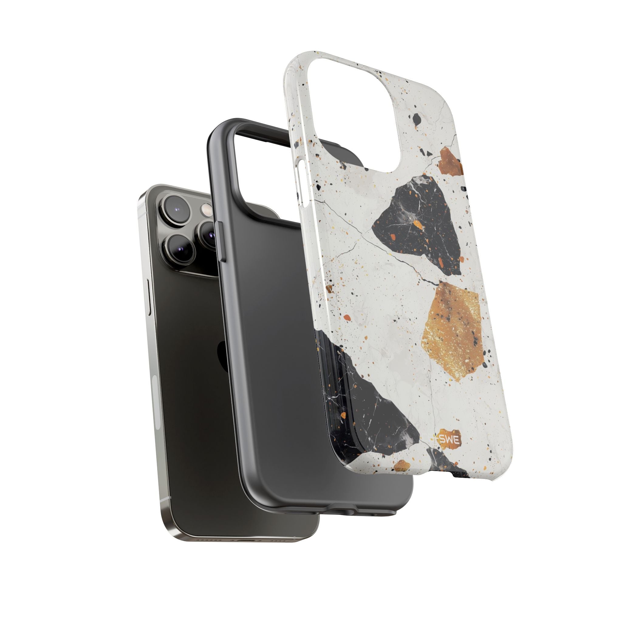 Golden Shapes Dance - iPhone Case