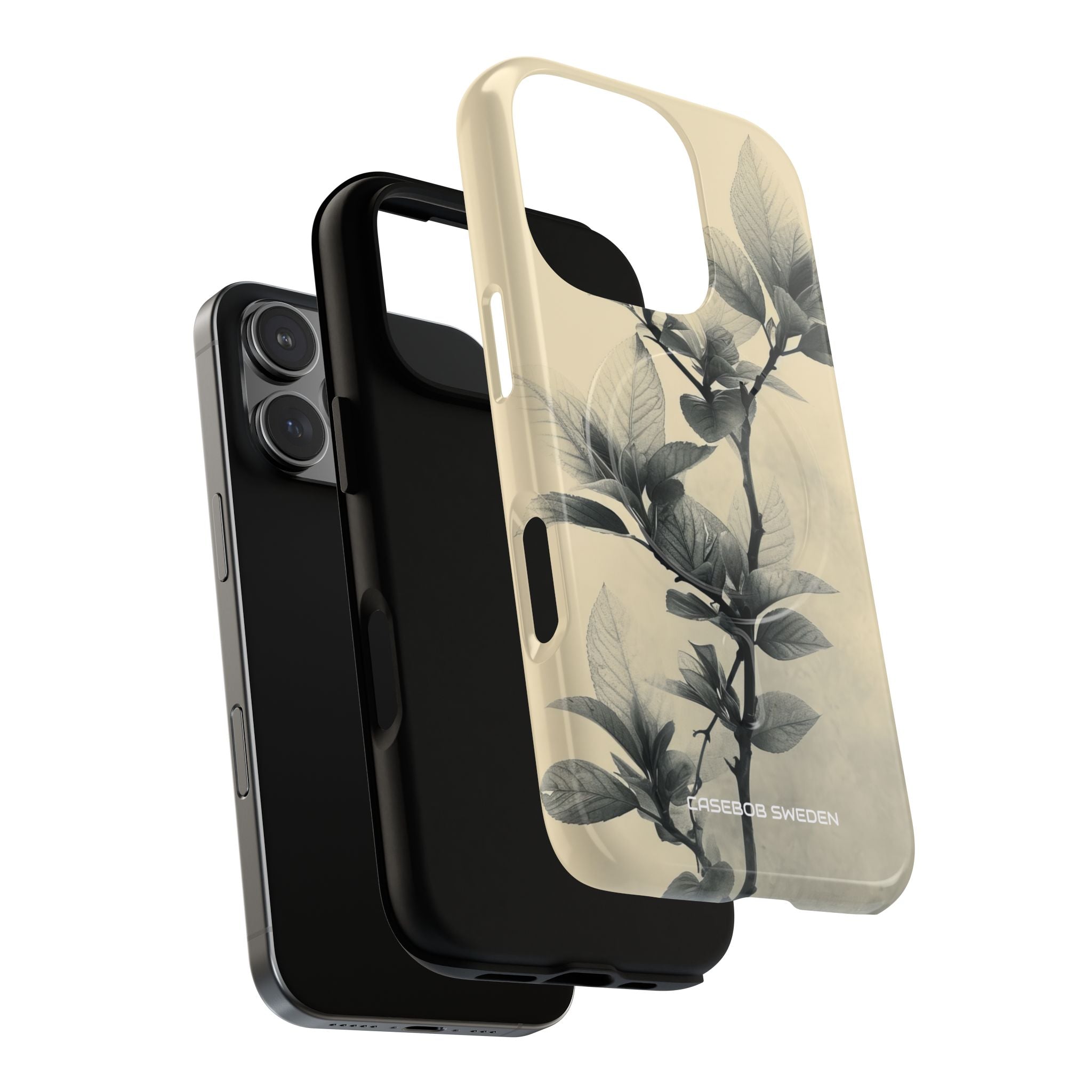 Beige Branch Art - Tough + MagSafe® iPhone 16 Phone Case