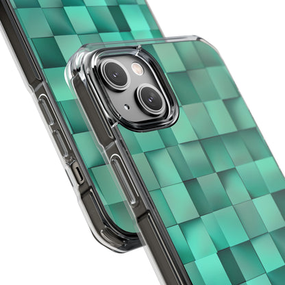 Folded Blue Squares iPhone 14 - Impact Clear+