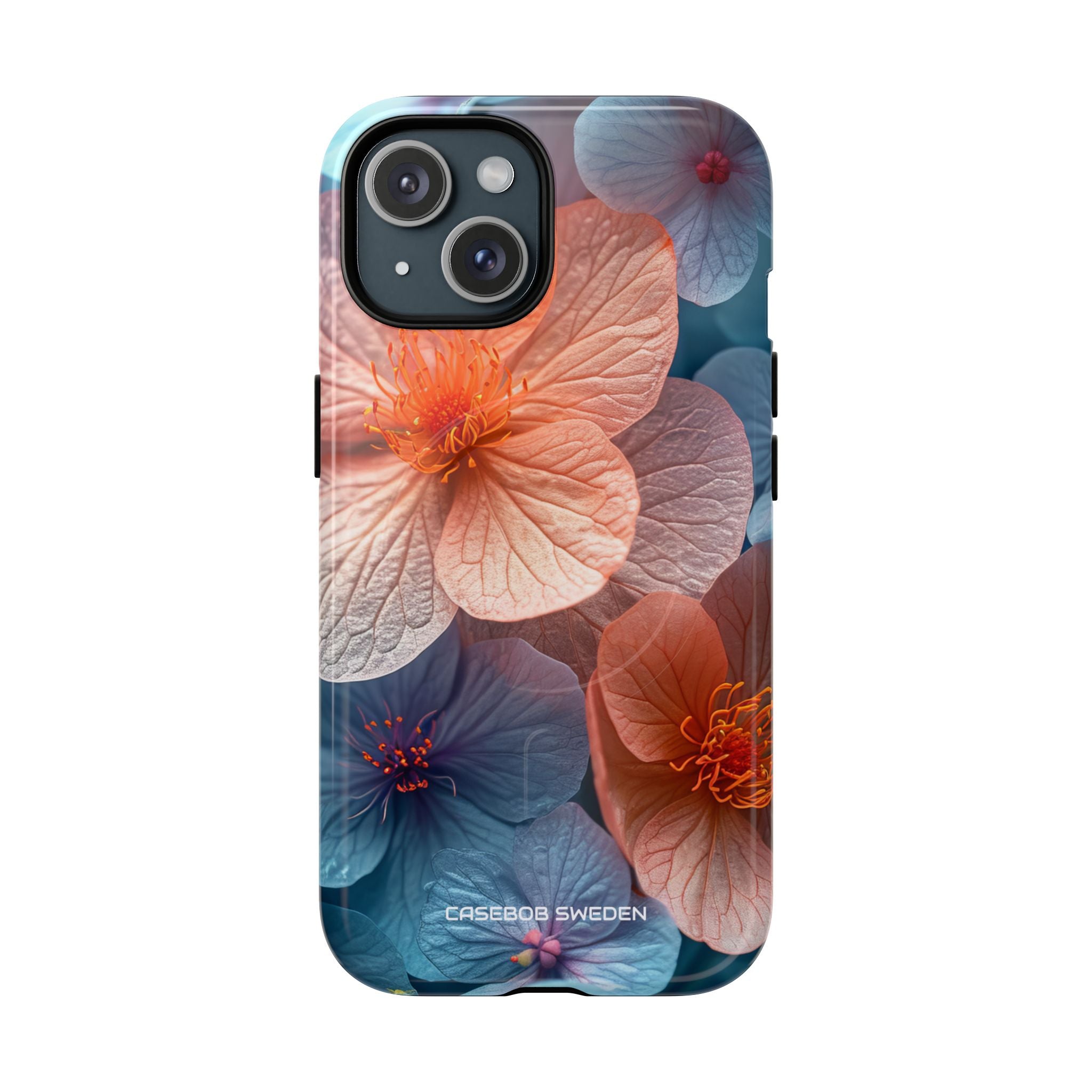 Peach Blossom Serenity - Tough + MagSafe® iPhone 15 Phone Case