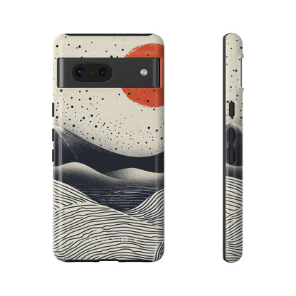 Red Sun Over Flowing Horizons Google Pixel 7 - Tough Phone Case