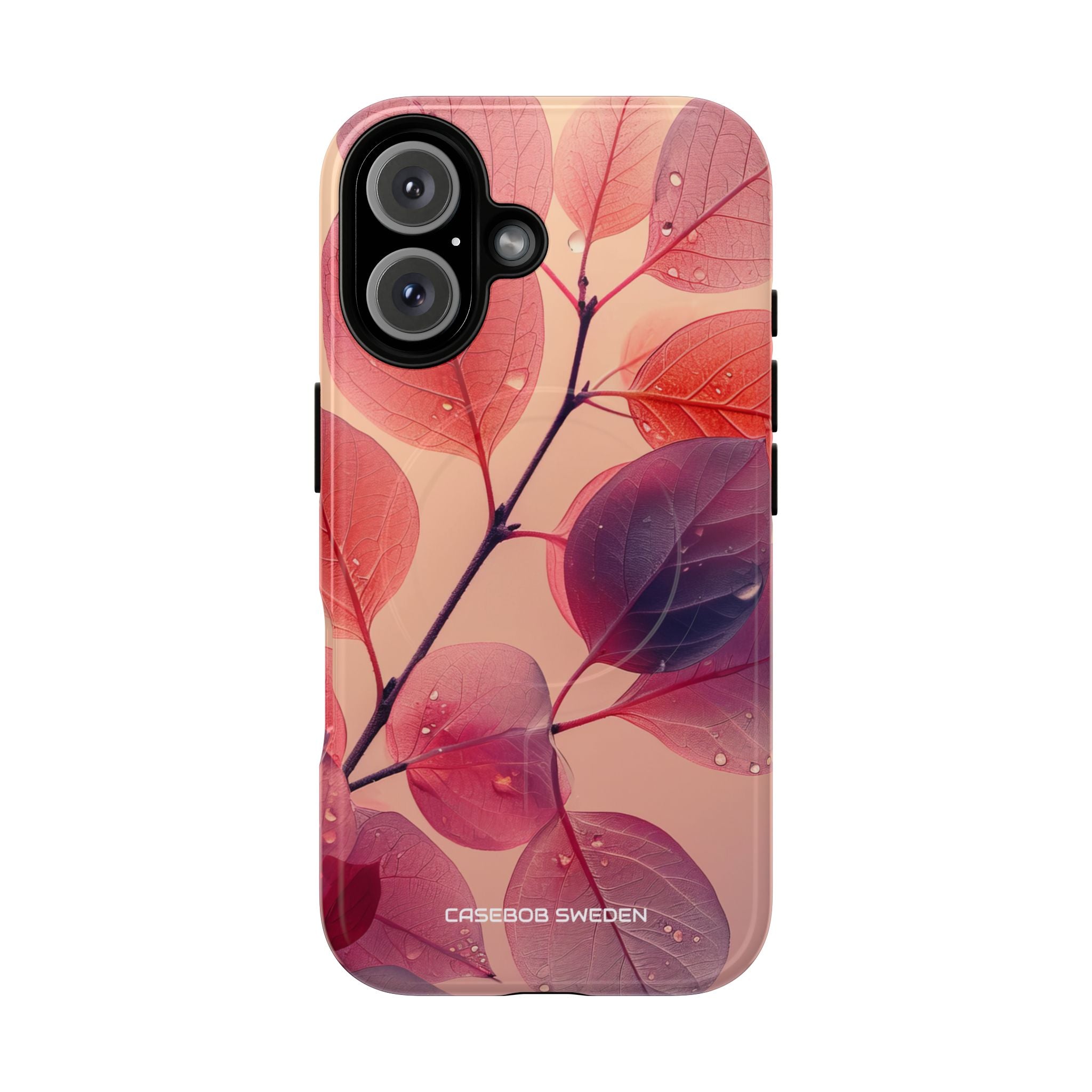 Pink Serenity Leaf Design - Tough + MagSafe® iPhone 16 Phone Case