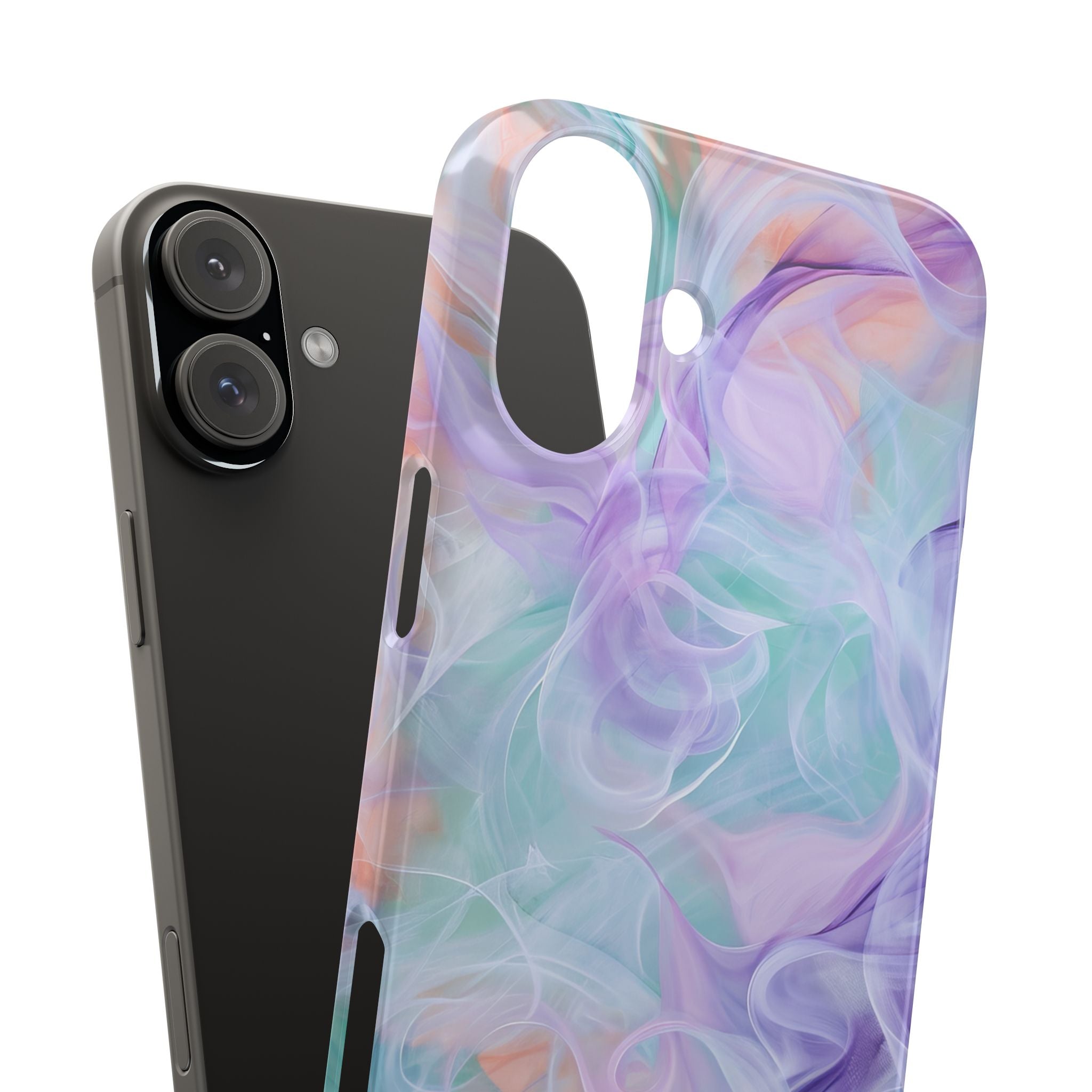 Purple Peach Whirl - Slim iPhone 16 Phone Case