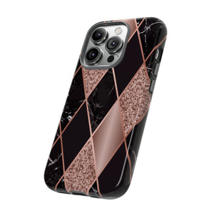 Pink Black Geometric - Protective Phone Case